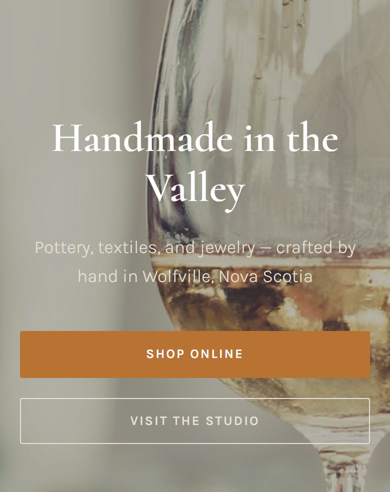 Copper and Thread Studio demo site, mobile view