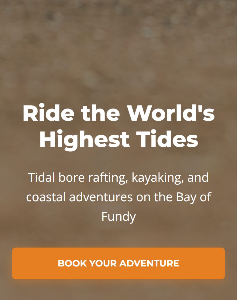 Fundy Tidal Expeditions demo site, mobile view